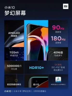 小米10屏幕被官方確認，有兩個數(shù)據(jù)zui值得關(guān)注