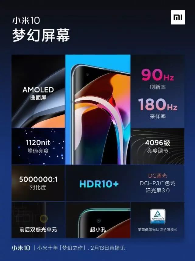 小米10屏幕被官方確認(rèn)，有兩個(gè)數(shù)據(jù)zui值得關(guān)注